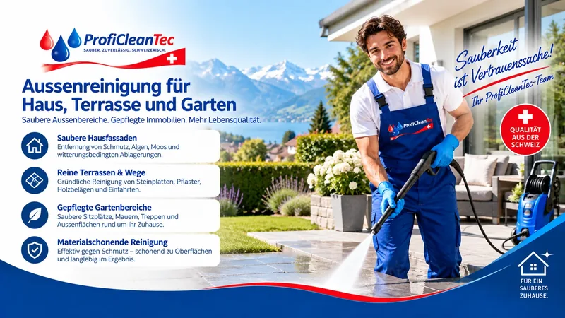 ProfiCleanTec Aussenreinigung für Haus, Terrasse und Garten in der Ostschweiz