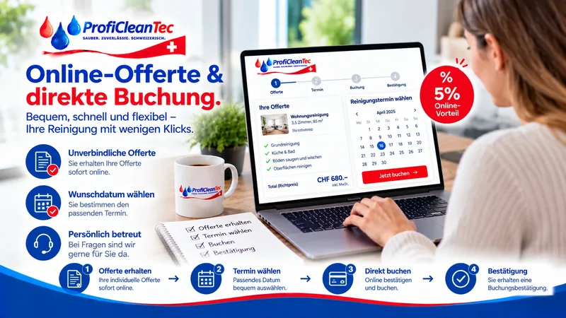 ProfiCleanTec Online-Offerte und direkte Buchung mit 5% Online-Vorteil