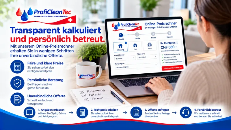 ProfiCleanTec Online-Preisrechner für transparente Reinigungspreise und digitale Offerten