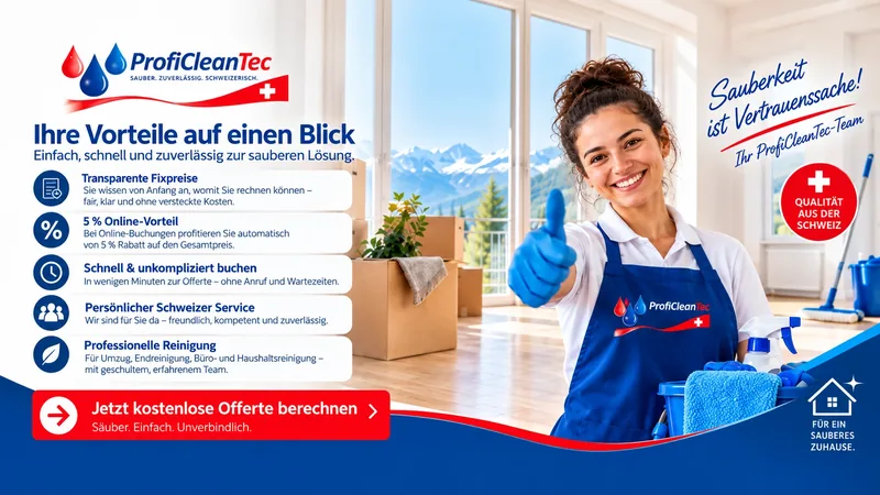 ProfiCleanTec Umzugsreinigung mit Abnahmegarantie in der Ostschweiz