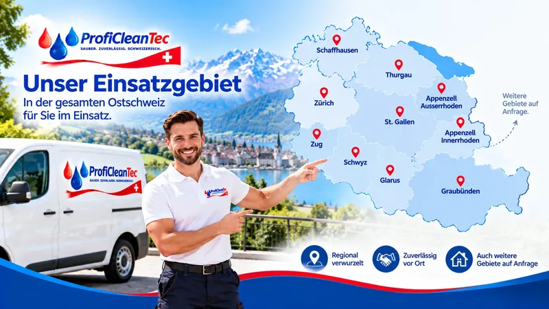 ProfiCleanTec Einsatzgebiet in der Ostschweiz und Liechtenstein