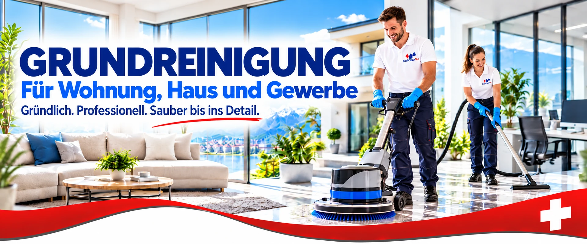 Grundreinigung von ProfiCleanTec – intensive und professionelle Reinigung für stark beanspruchte Räume und Flächen