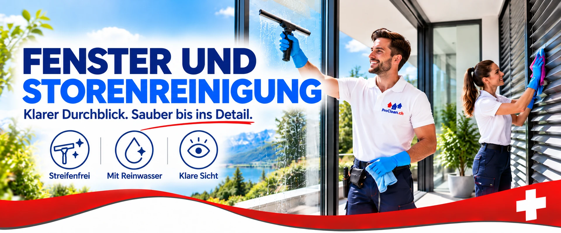 Fenster- und Storenreinigung von ProfiCleanTec – professionelle Reinigung von Fenstern, Glasflächen und Storen